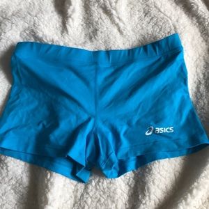 light blue asics spandex